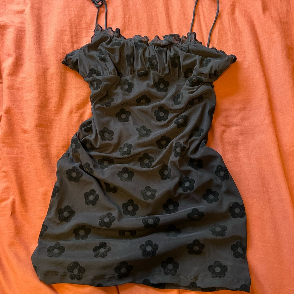 Princess Polly black floral mini dress